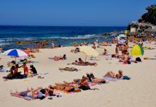 Bronte beach with pool in background