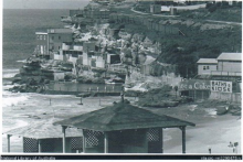 The old Bronte Clubhouse on cliffs above the pool. Swept away by storm waves in the 1960's and never replaced..